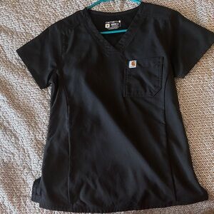 Carhartt Black V-Neck Scrub Top